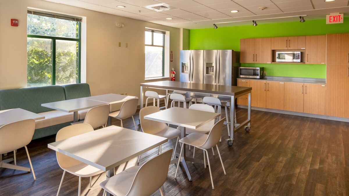 Break room at 212 Elm Street in Davis Square in Somerville, MA.