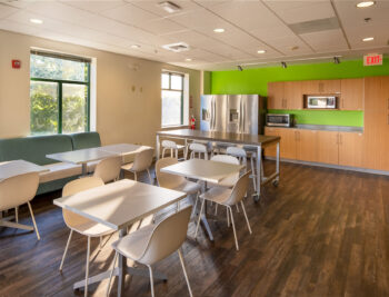 Break room at 212 Elm Street in Davis Square in Somerville, MA.