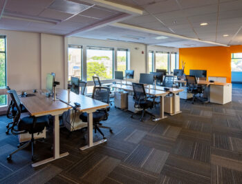 Shared office space at 212 Elm Street in Davis Square in Somerville, MA.
