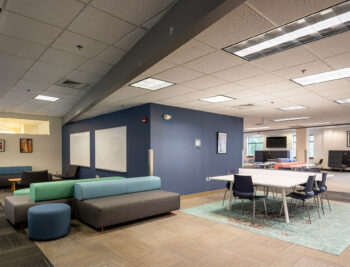 Open concept office space at 212 Elm Street in Davis Square in Somerville, MA.