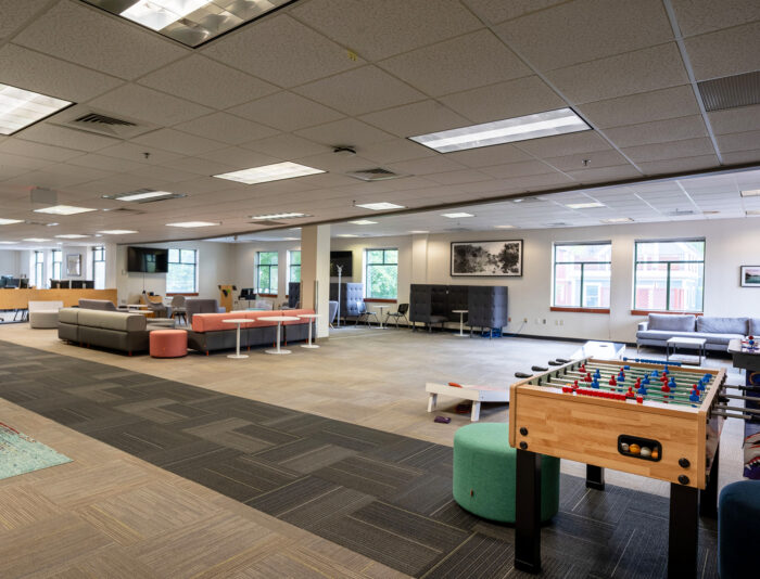 Open concept office space at 212 Elm Street in Davis Square in Somerville, MA.