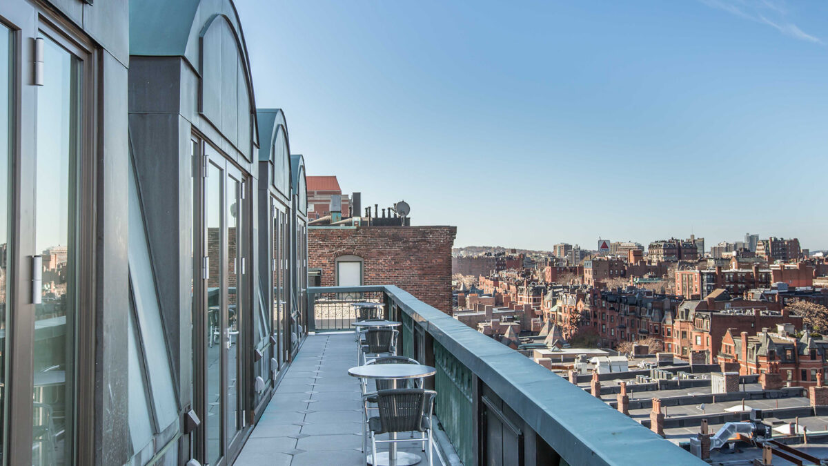 Balcony at 745 Boylston Street in Boston's Back Bay.