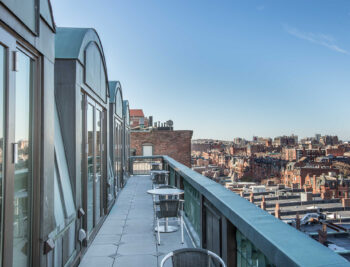 Balcony at 745 Boylston Street in Boston's Back Bay.
