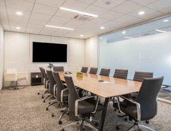 Conference room at 745 Boylston Street in Boston's Back Bay.