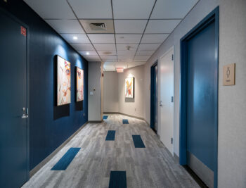 Hallway at 745 Boylston Street in Boston's Back Bay.