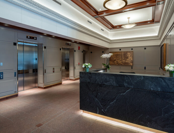 Lobby of 745 Boylston Street in Boston's Back Bay.