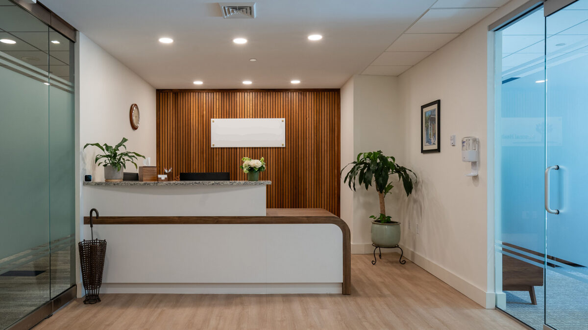 Office lobby at 745 Boylston Street in Boston's Back Bay.