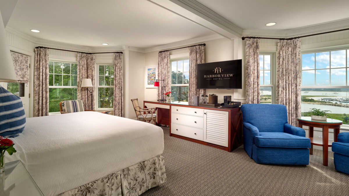 Ocean view hotel room at Harbor View Hotel on Martha's Vineyard.