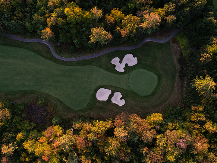 Lake Winnipesaukee Golf Course aerial view of one of the holes