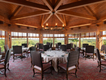 Main dining room in the clubhouse at Lake Winnipesaukee Golf Club.