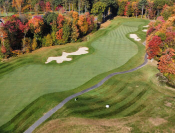 Aerial of the golf course at The Ranch Club in Southwick, MA.