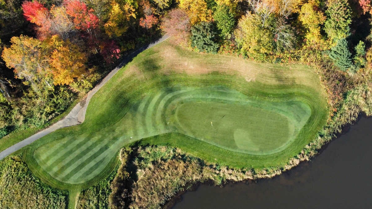 Aerial of the golf course at The Ranch Club in Southwick, MA.