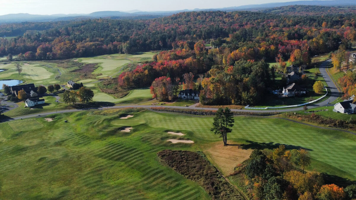 Aerial of the golf course at The Ranch Club in Southwick, MA.
