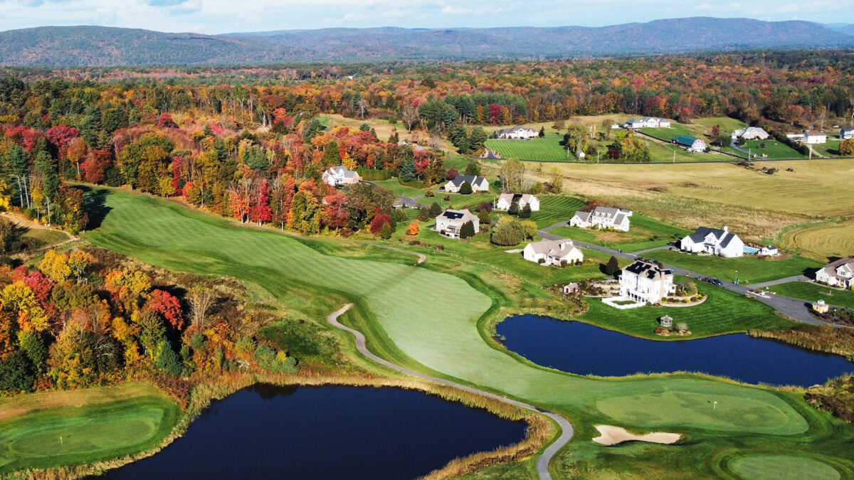 Aerial of the golf course at The Ranch Club in Southwick, MA.
