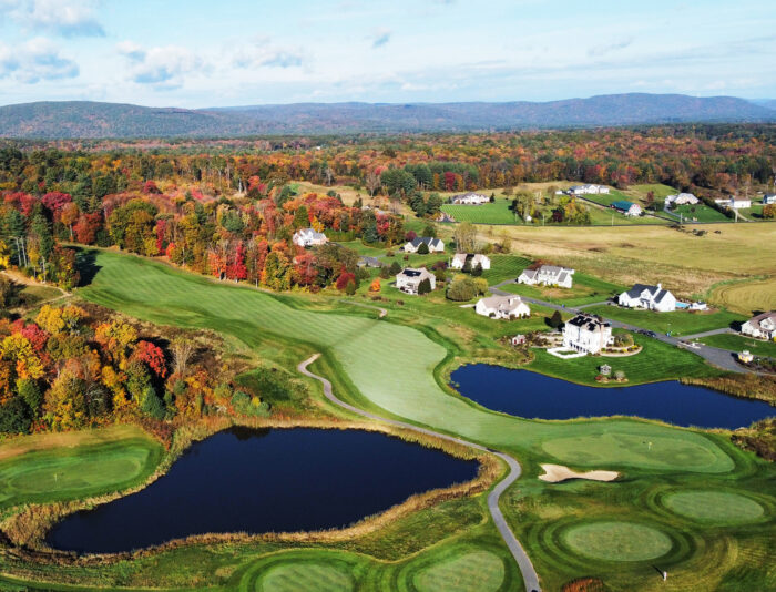 Aerial of the golf course at The Ranch Club in Southwick, MA.
