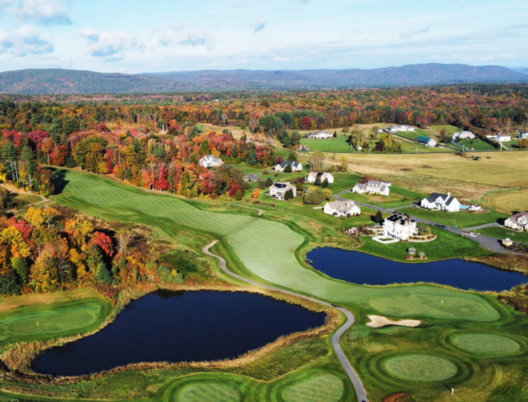 Aerial of the golf course at The Ranch Club in Southwick, MA.