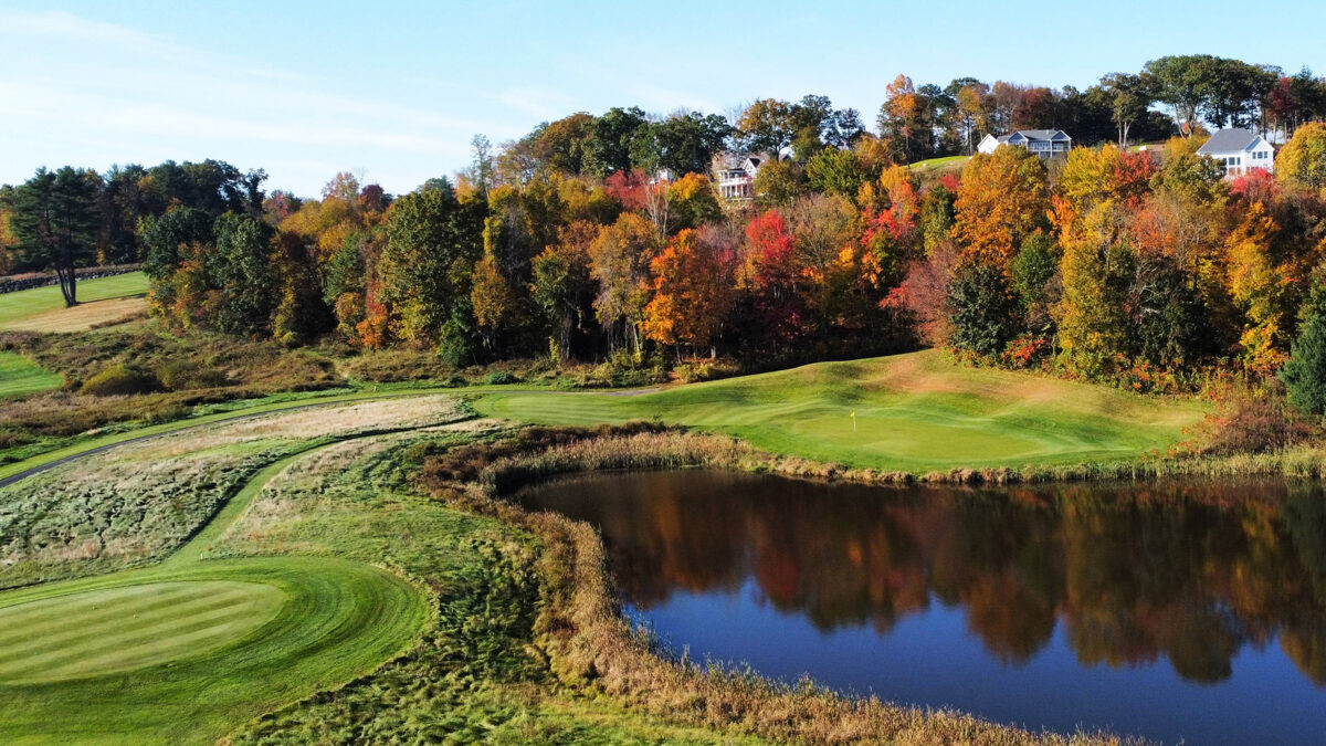 Aerial of the golf course at The Ranch Club in Southwick, MA.