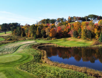 Aerial of the golf course at The Ranch Club in Southwick, MA.