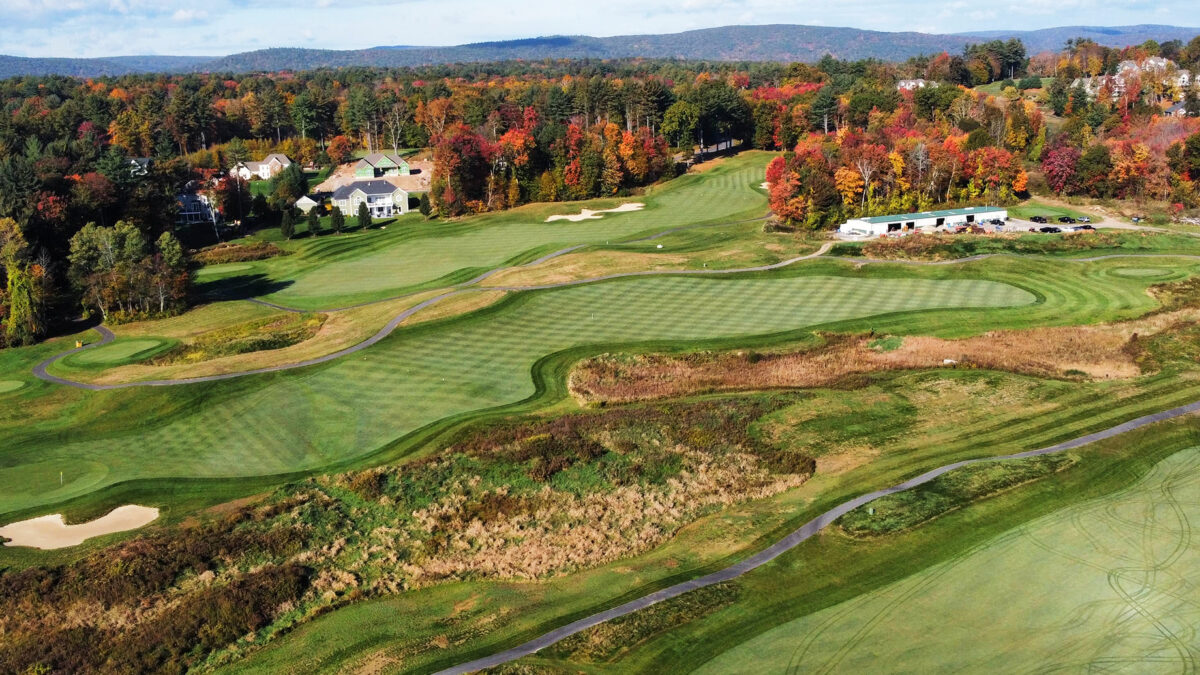 Aerial of the golf course at The Ranch Club in Southwick, MA.