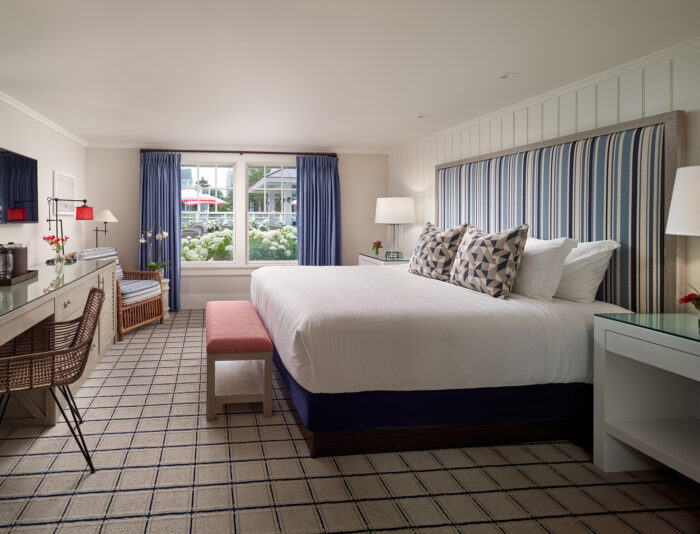 A hotel room in The Roxana Building at Harbor View Hotel on Martha's Vineyard.